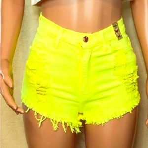 Neon yellow shorts